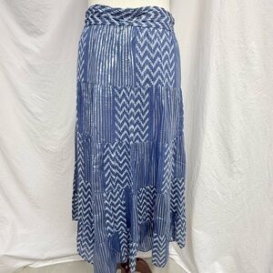 Soft Surroundings Asymmetrical Skirt in Metallic Silver